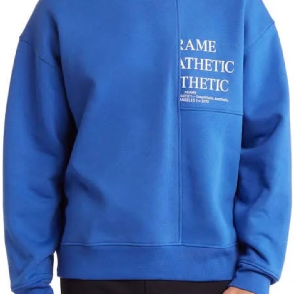 Frame Denim Men's Crewneck Sweater in Vibrant Blue